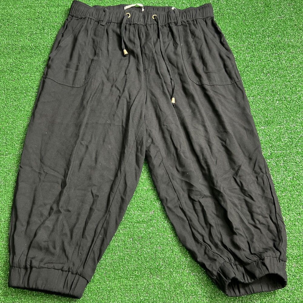 State of‎ Independence Joggers Relaxed Fit Pants Black Size 1X